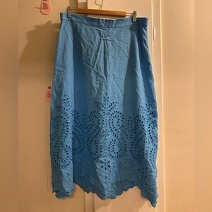 Zara XXL Blue Eyelet Skirt